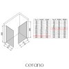 CERANO - Sprchová zástena Walk-in Crystal TL/P - 8 mm - bezvzperový systém - biela matná, grafitové sklo - 150x100x200 cm