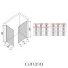 CERANO - Sprchová zástena Walk-in Crystal TL/P - 8 mm - bezvzperový systém - chróm, industriálne sklo - 100x90x200 cm