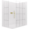 CERANO - Sprchová zástena Walk-in Crystal TL/P - 8 mm - bezvzperový systém - zlatá kartáčovaná, industriálne sklo - 140x120x200 cm