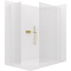CERANO - Sprchová zástena Walk-in Crystal TL/P - 8 mm - bezvzperový systém - zlatá kartáčovaná, ryhované sklo - 140x90x200 cm