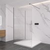 CERANO - Sprchová zástena Walk-in Onyx Corner Cube Ľ/P - 8 mm - hranatá vzpera - čierna matná, ryhované sklo - 150x100x200 cm