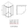 CERANO - Sprchovací kút Orso L/P - 5 mm - štvrťkruh - R550 - chróm, transparentné sklo - 100x100x195 cm - posuvný