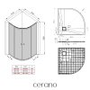 CERANO - Sprchovací kút Orso L/P 6 mm - R550 - čierna matná + CERANO - Sprchová vanička Quarto - R550 - štruktúrovaná biela matná - 90x90 cm