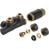 393837 2 cerano pripojovaci sada radiatoroveho ventilu s termostatickou hlavici stredove pripojeni 50mm cerna matna zlata leskla