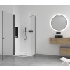 CERANO - Sprchovací kút Antelo L/P - 6 mm - čierna matná, transparentné sklo - 70x30x190 cm - otočný