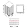 CERANO - Sprchovací kút Volpe Duo Ľ/P - 6 mm - čierna matná, transparentné sklo - 70x70x190 cm - zalamovacia