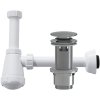 CERANO - Sifón umývadlový - 5/4" - DN32-50/250 mm - biela lesklá s výpustom click-clack s prepadom - plast - 67/82mm - chróm