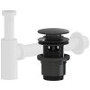 CERANO - Sifón umývadlový - 5/4" - DN40/300 mm - biela matná s výpustom click-clack s prepadom - plast - 35/50mm - čierna matná
