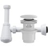 CERANO - Sifón umývadlový - 5/4" - plast - DN32-50/250 mm - s výpustom click-clack s prepadom - plast - 35/50mm - biela lesklá