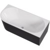 CERANO - Voľne stojaca akrylátová vaňa Bianco, pravá - čierna matná/biela lesklá - 150x75 cm