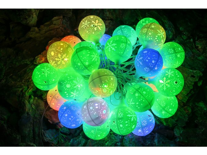 Svetelna LED retaz-snehove gule RGB