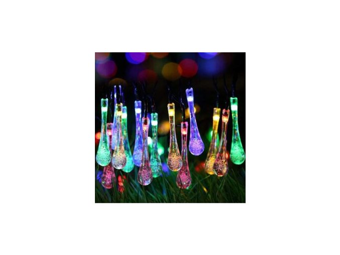 Svetelna retaz 30 LED KVAPKY farebna