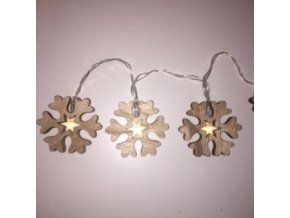 Svetelna retaz s drevenymi vlockami 10LED