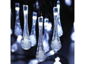 Svetelna retaz 30 LED KVAPKY studena biela