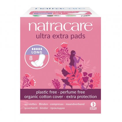 Menstruační vložky Natracare Ultra Extra s křidélky LONG