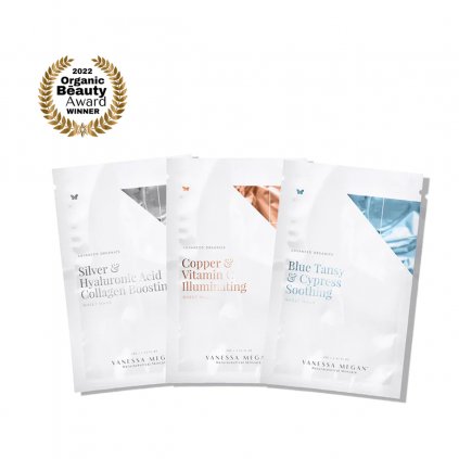 Trio aktivních pleťových masek Silver, Copper & Blue Sheet Mask Trio [3 Pack]