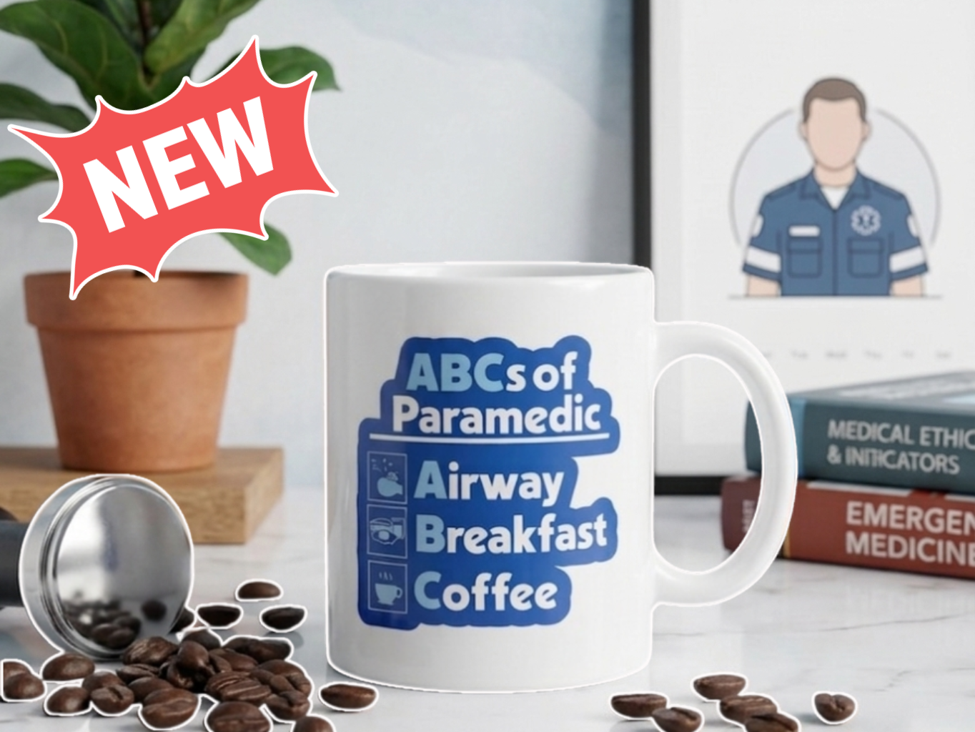 Hrnček „ABC Paramedika“ – originálny darček pre záchranárov. Štýlový keramický hrnček na kávu, ideálny na každodenné použitie aj ako vtipný darček.