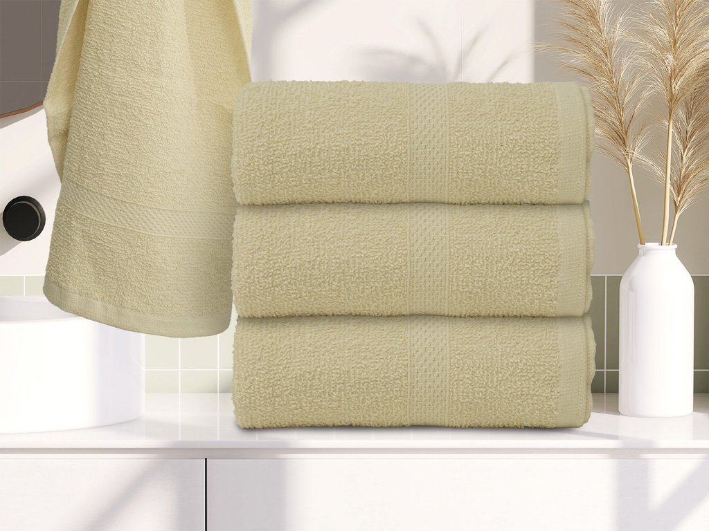 Ručník BASIC ONE 50 x 90 cm krémový, 100% bavlna – měkký a savý