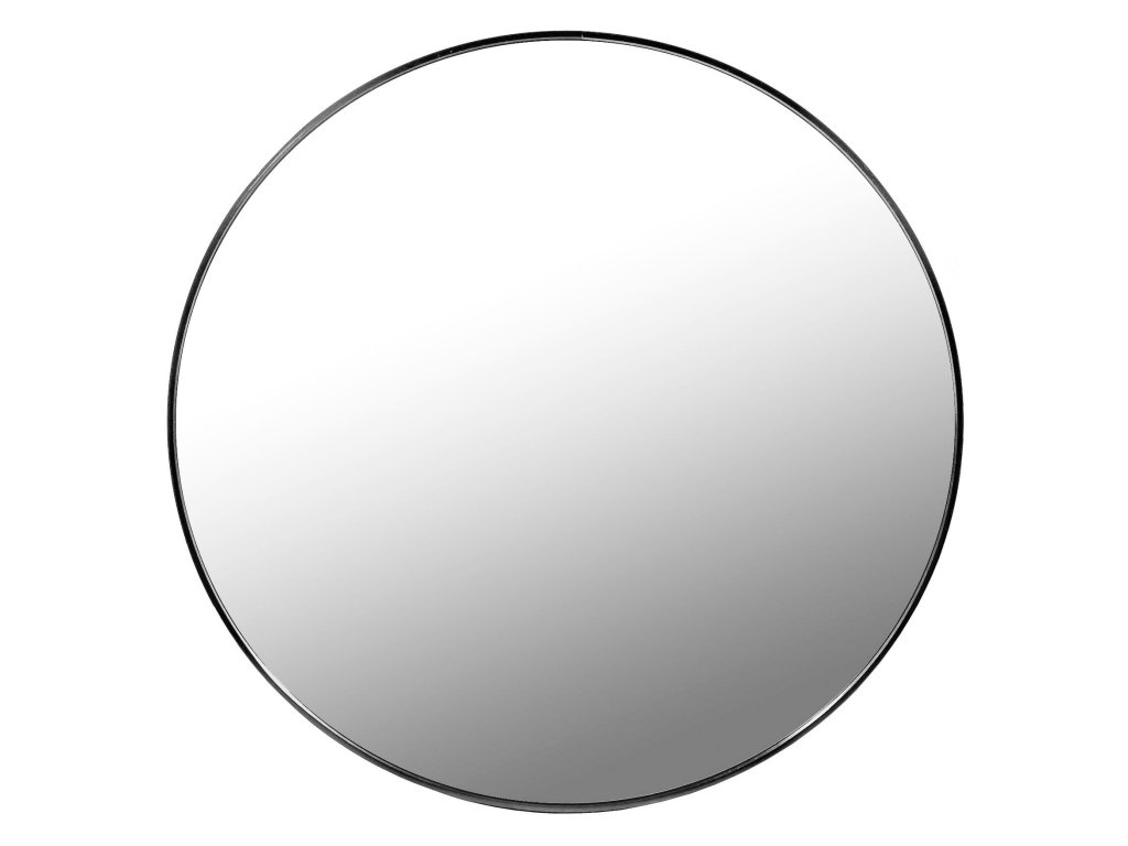 Černé kulaté zrcadlo LEOBERT - různé velikosti (Premer zrcala 60 cm)