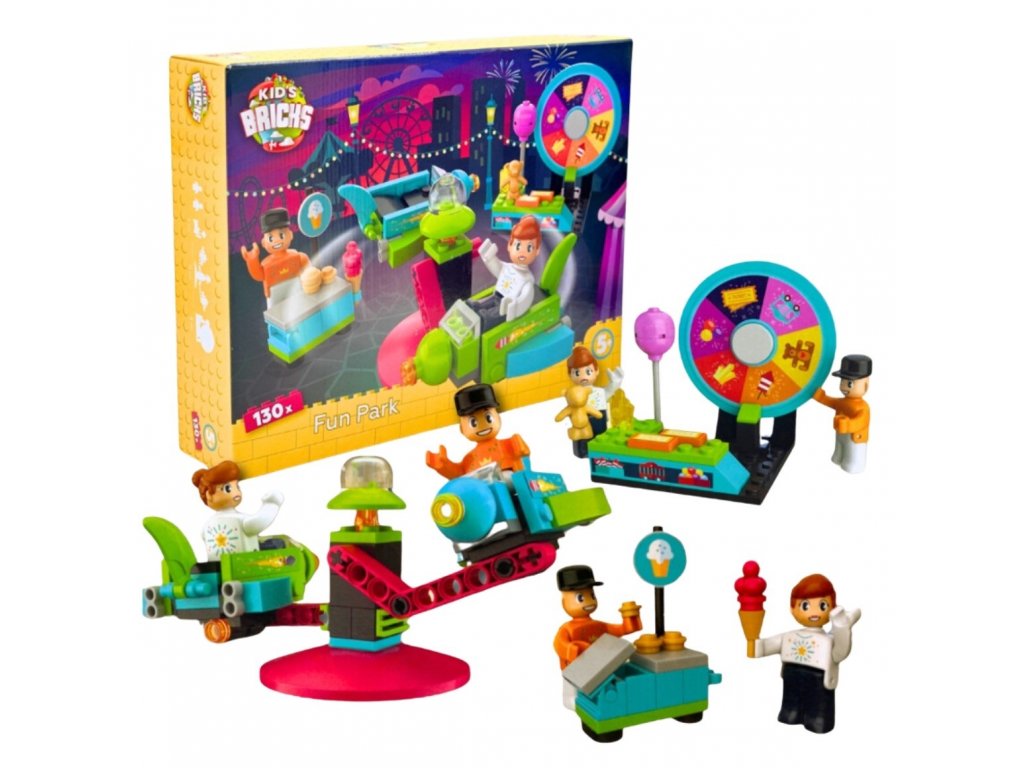 Stavebnice Kid's Brick ZÁBAVNÍ PARK, 130 dílků – zábava pro děti