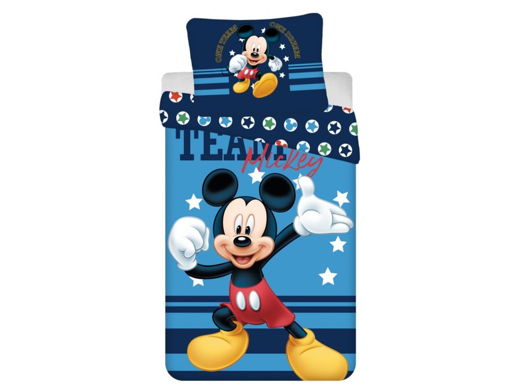 Otroška bombažna posteljnina MICKEY MOUSE TEAM, modra