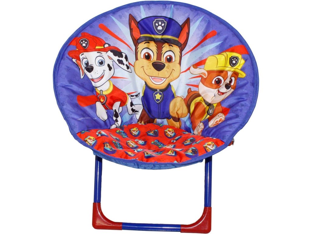 Dětské skládací křeslo PAW PATROL 49 cm, modré s motivem oblíbených hrdinů