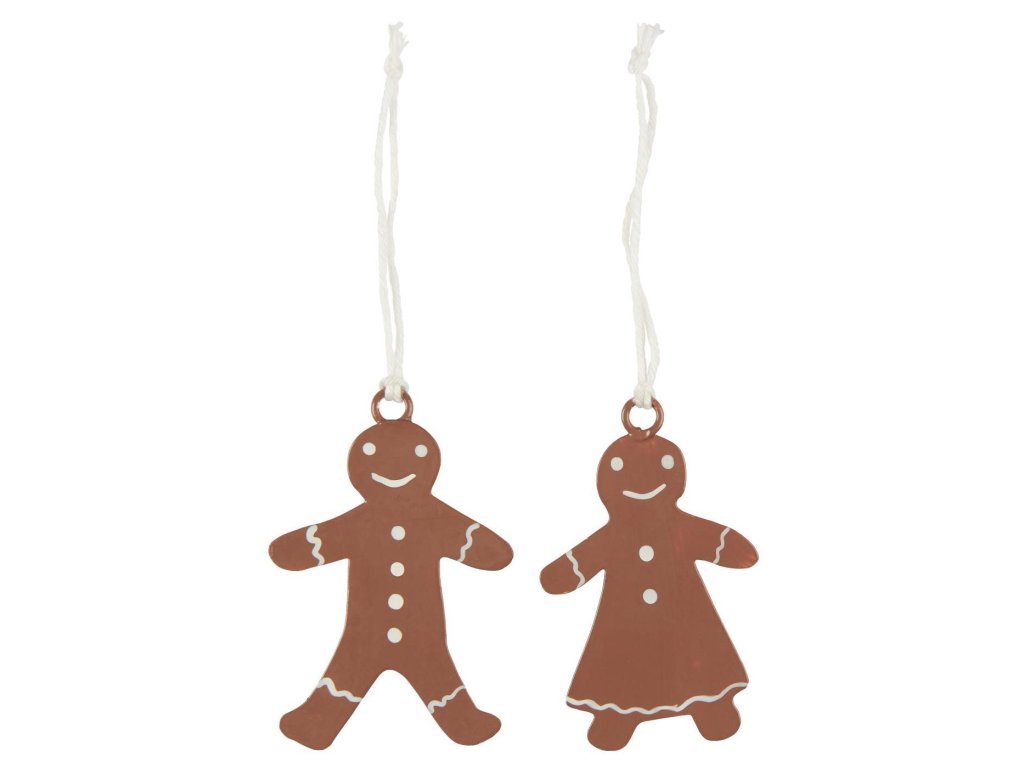 Vánoční ozdoba GINGERBREAD hnědá ve tvaru perníčku