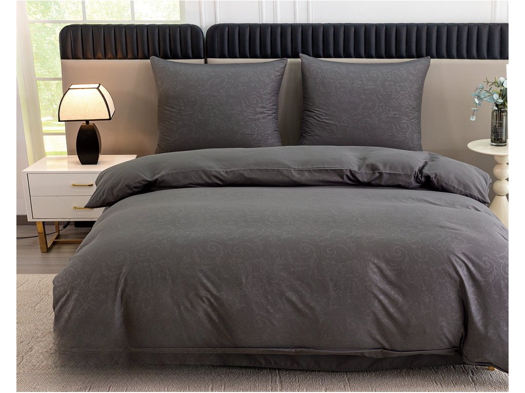 Luxusní povlečení z mikrovlákna MAICAN šedé s elegantním designem