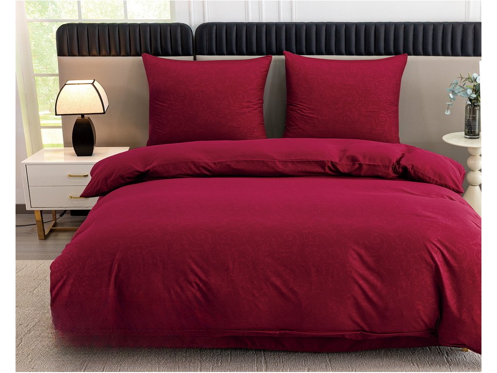 Luxusní povlečení z mikrovlákna MAICAN vínové s elegantním designem
