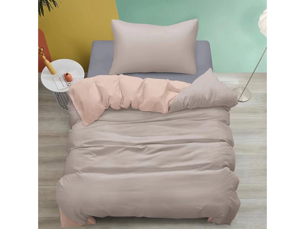 Bavlněné povlečení MONOCHROMATIC béžové s elegantním minimalistickým designem
