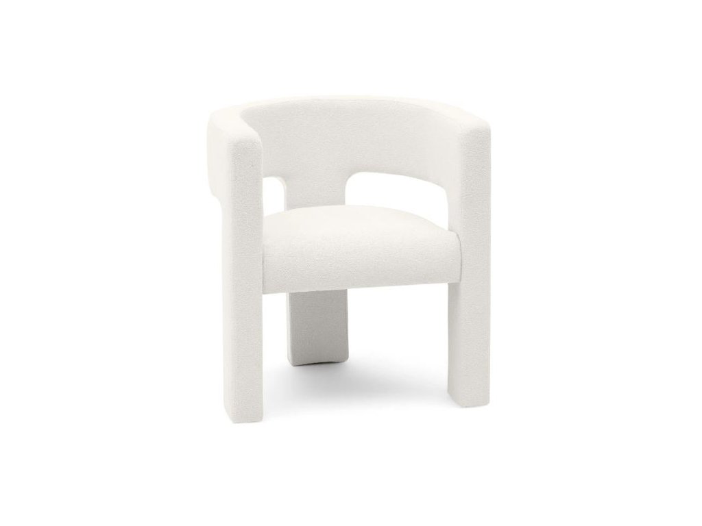 Bílé designové křeslo ALPAH B s moderním a minimalistickým vzhledem