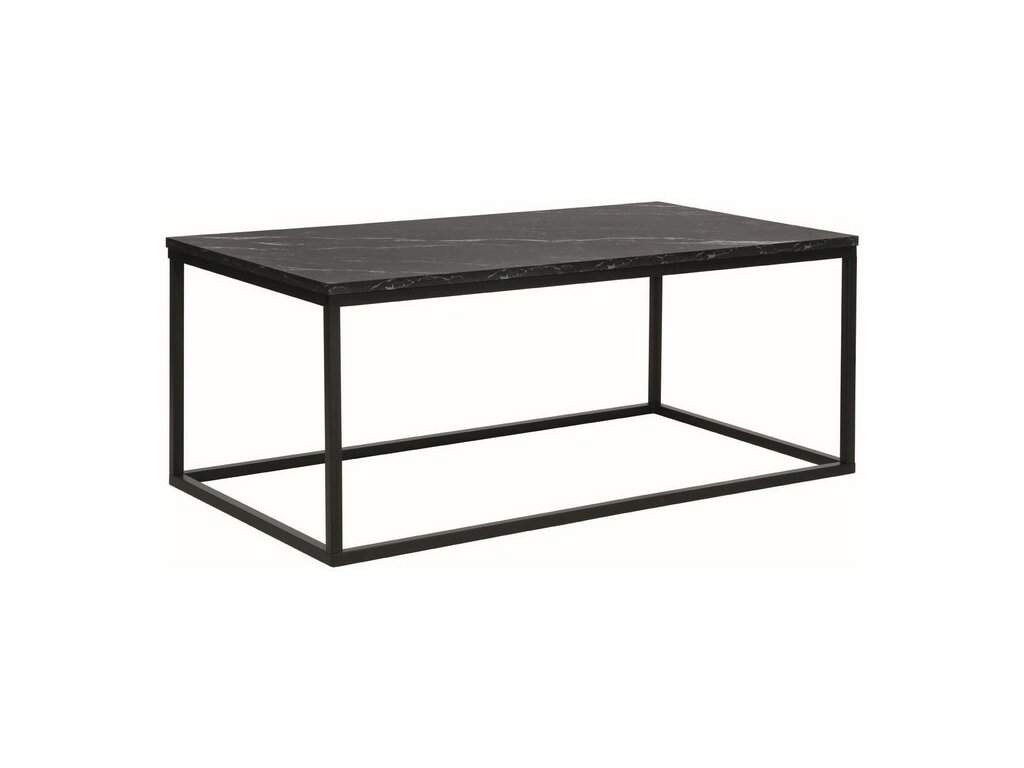 Moderní konferenční stolek ROSSI A – černý design s mramorovou deskou