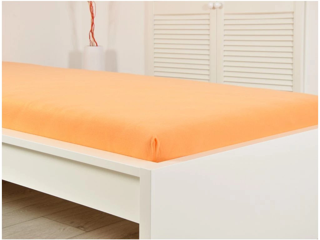 Lososové jersey prostěradlo ALVORA 90 x 200 cm pro pohodlný spánek