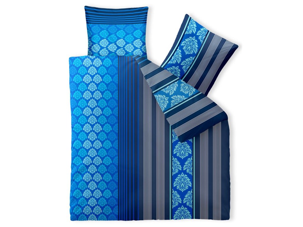Luxusní povlečení z Renforcé bavlny NALA modré s elegantním vzorem