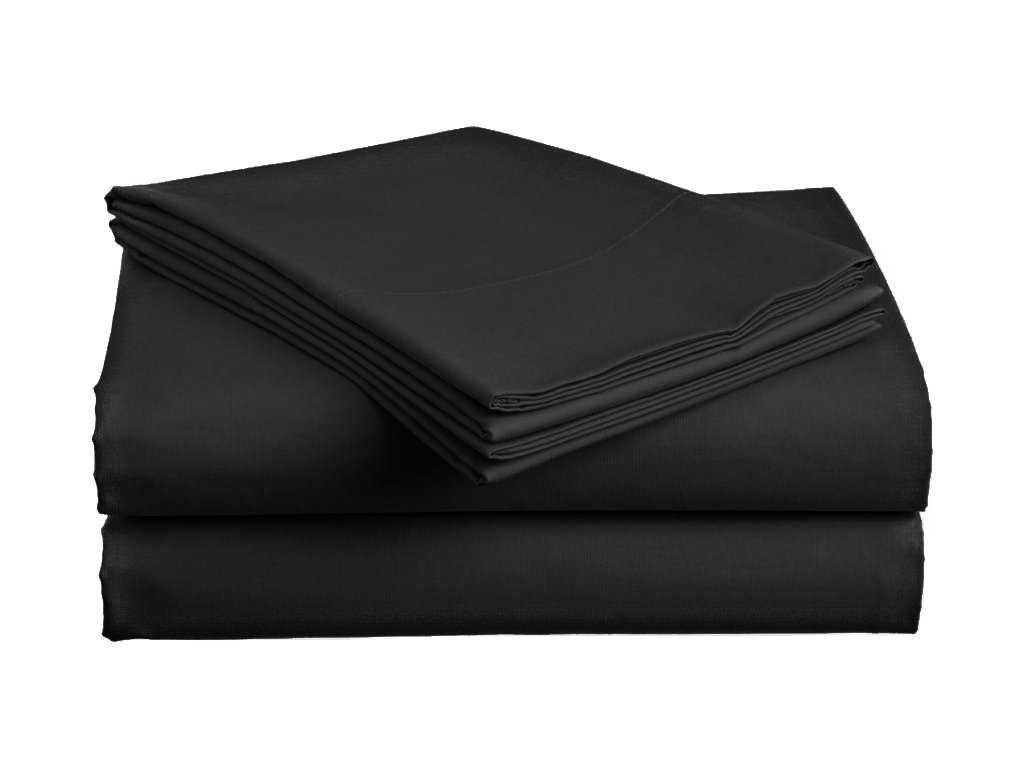 Bavlněné prostěradlo LUX 200x220 cm černé – extra jemné a prodyšné
