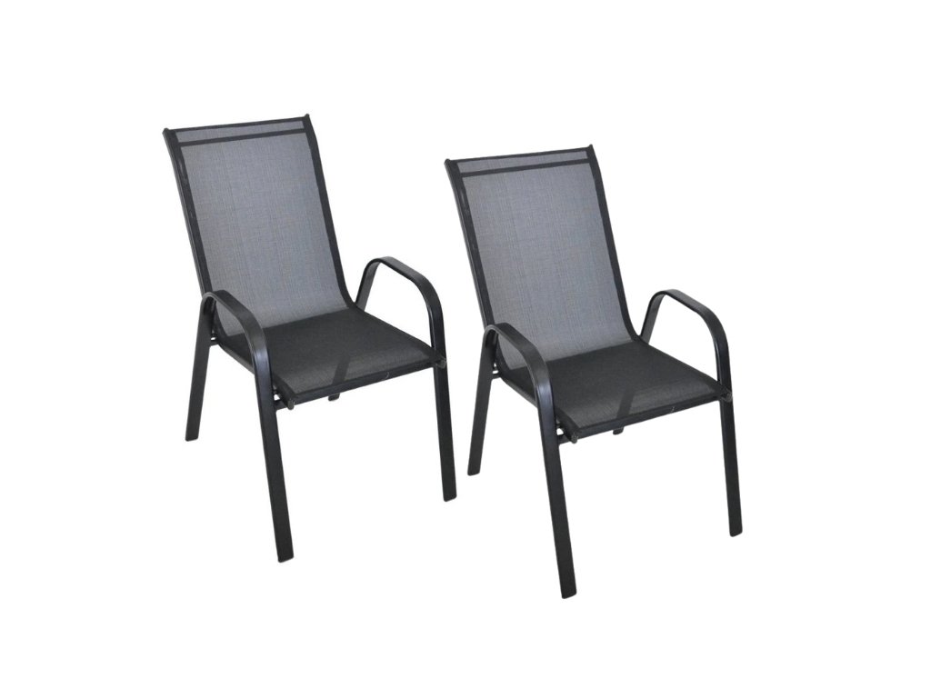 Set 2 kosov vrtnih stolov TAVERNO črna
