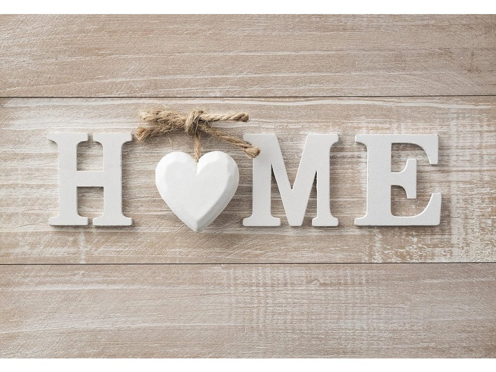 Fototapeta na zeď s nápisem HOME v přírodních tónech, rozměr 183 x 127 cm