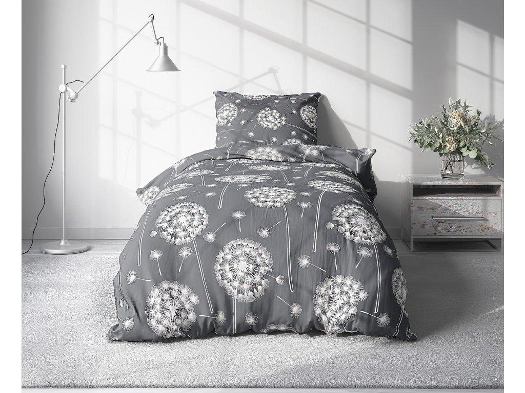 Krep posteljnina DANDELION BLEND siva