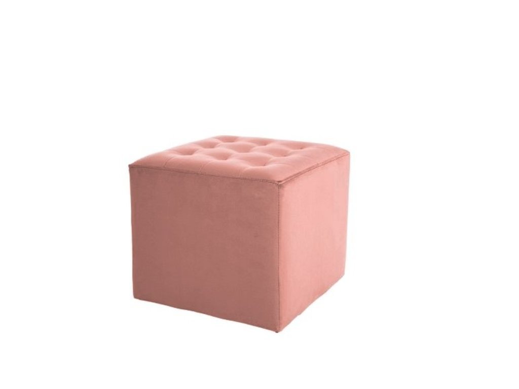 Elegantní starorůžový taburet LORI VELVET s prošíváním