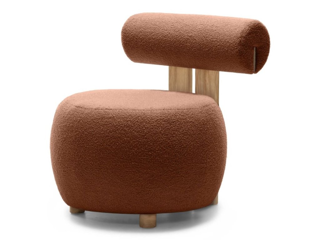 Designové křeslo HANNA hnědé – výrazný prvek s cihlovým odstínem