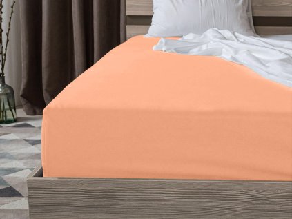 Jersey prostěradlo EXCLUSIVE meruňkové 140x200 cm – měkkost a pohodlí na dotek
