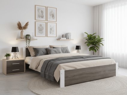 45444 1 postel ikaros 180 x 200 cm bila dub lanyz