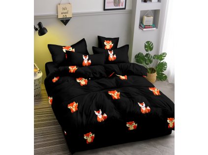 Povlečení z mikrovlákna FOXES černé (Dimenzije posteljnine 70 x 80 cm | 140 x 200 cm)