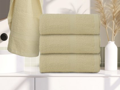 Ručník BASIC ONE 50 x 90 cm krémový, 100% bavlna – měkký a savý
