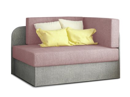 Malá rozkládací pohovka ROSA světle růžová/světle šedá s elegantním designem