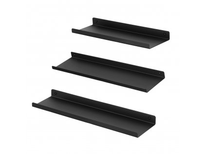 57726 sada 3 ks cernych nastennych polic ebony