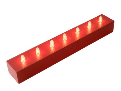 Dřevěný červený svícen VELAS – elektrická dekorace na stůl nebo okno