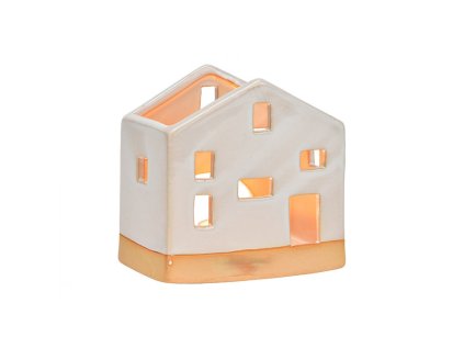 Keramický svícen OPEN HOUSE 11 cm bílý – elegantní vánoční dekorace