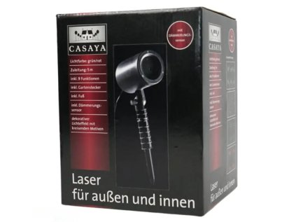 LED laserový projektor s rotačním efektem LUMINEO černý pro venkovní i vnitřní použití
