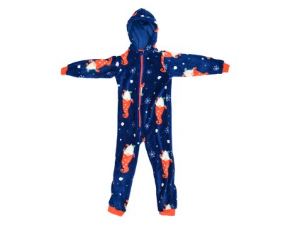 Dětský overal CHRISTMAS ONESIE modrý - pohodlný vánoční design